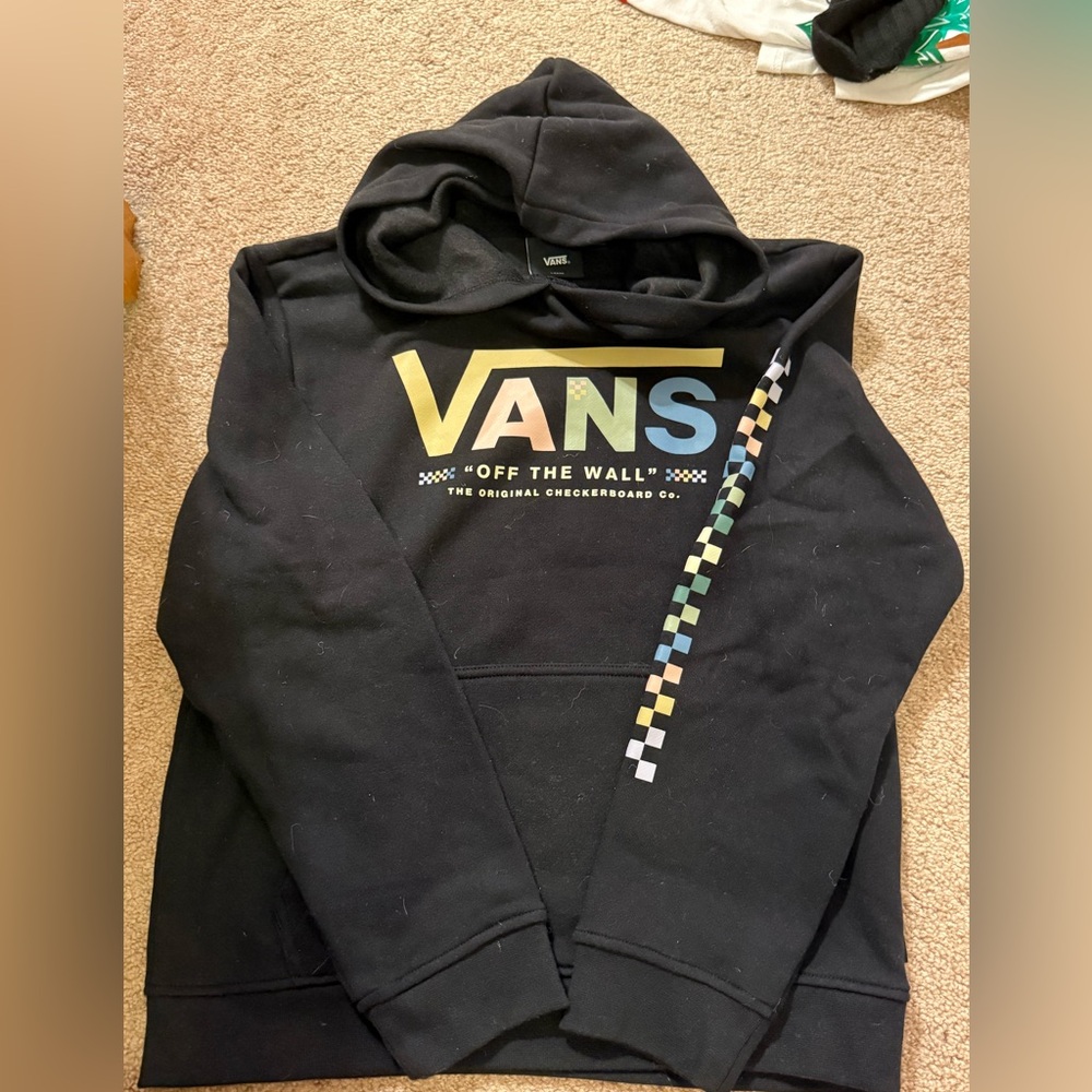 Vans Black Hoodie with Multicolor Logo